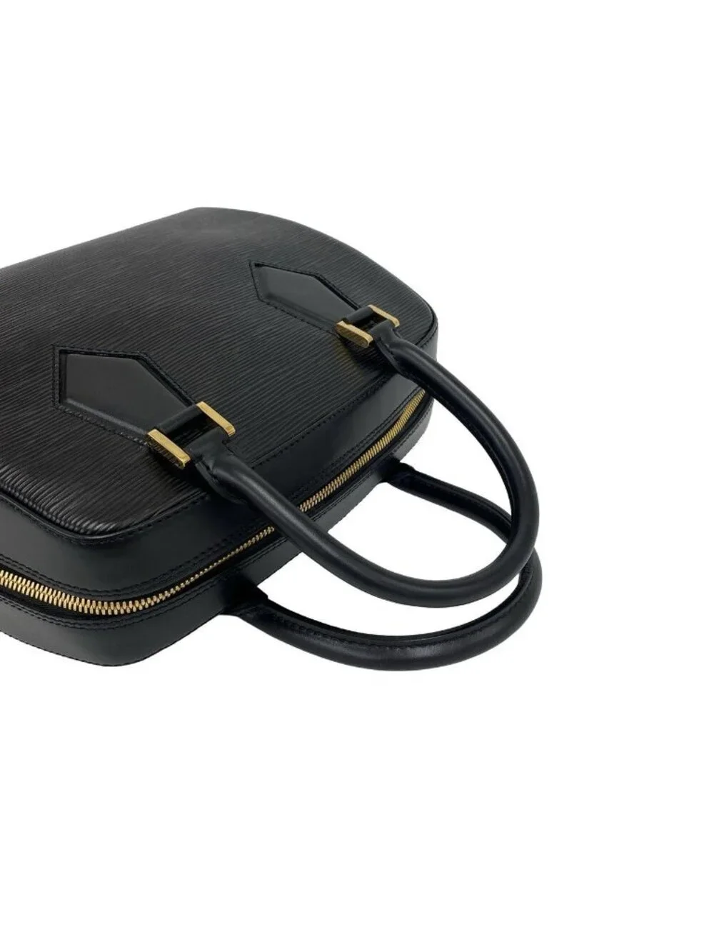Louis Vuitton Vintage Blanc Epi Leather Boston Bag Noir